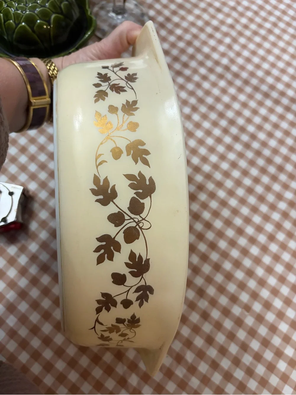 Vintage Pyrex 045 2-1/2 Qt Golden Acorn Oval Casserole Dish Made In USA